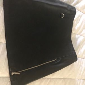 Leather mini skirt